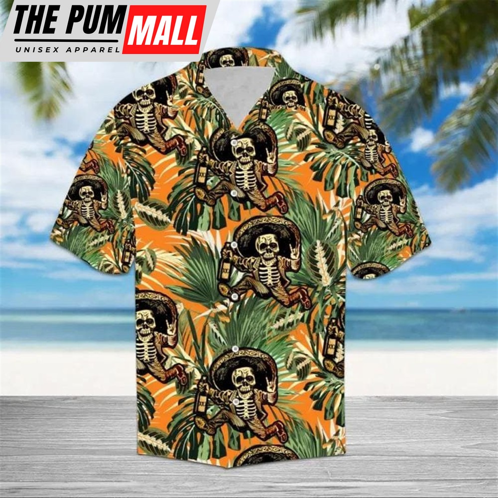 Mexican Hawaiian Shirt, Mexico Skeleton Tropical Skull Hawaiian Shirt Crazy Funny Hawaiian Shirt Vintage Hawaiian Shirt