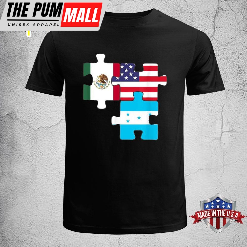 Mexico, Honduras And The Usa. Puzzle Design T-Shirt