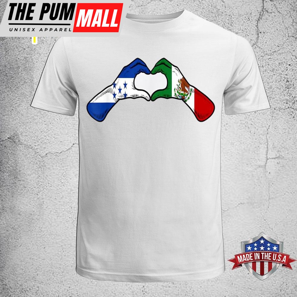 Mexico Honduras Flag Mexican Honduran Heart T-Shirt