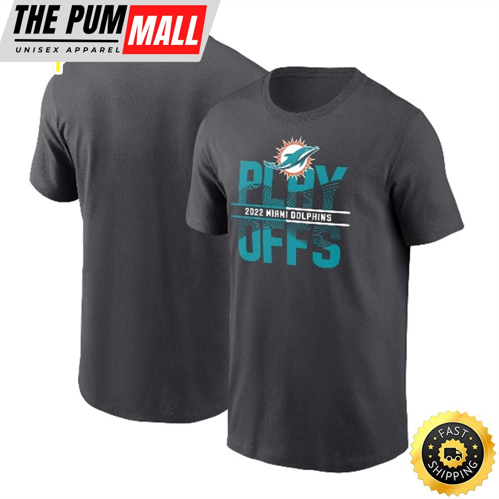 Miami Dolphins 2025 NFL Playoffs Iconic Anthracite T-shirt