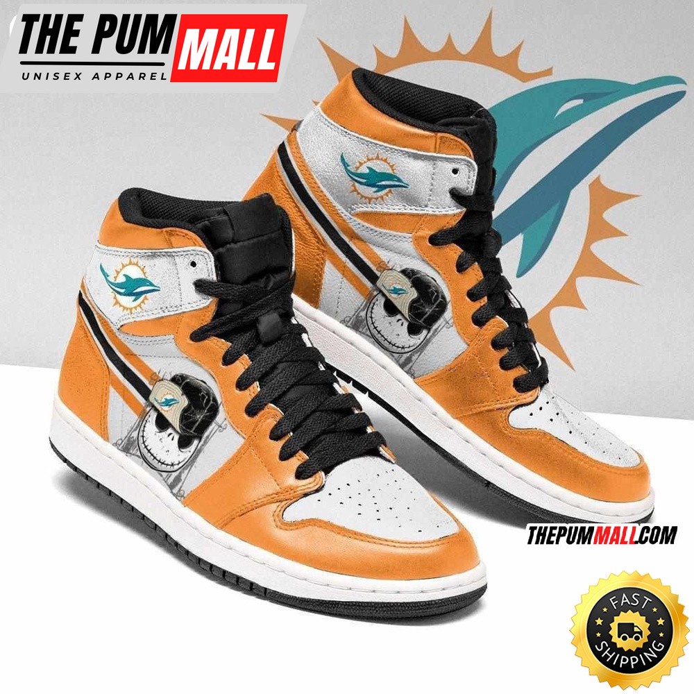 Miami Dolphins Air Jd 1 Shoes Jack Skellington Printing Shoes Sneaker