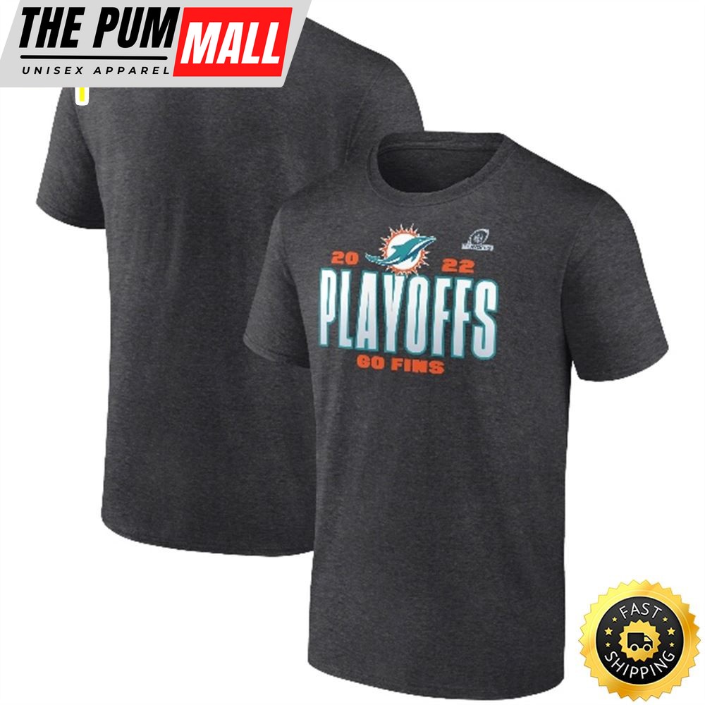 Miami Dolphins Branded 2025 NFL Playoffs Our Time Charcoal T-shirt