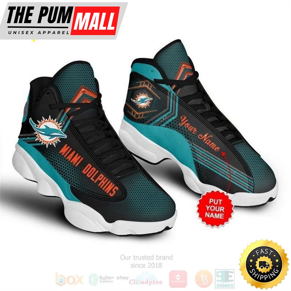 Miami Dolphins Football Nfl Custom Name Air Jd 13 Shoes