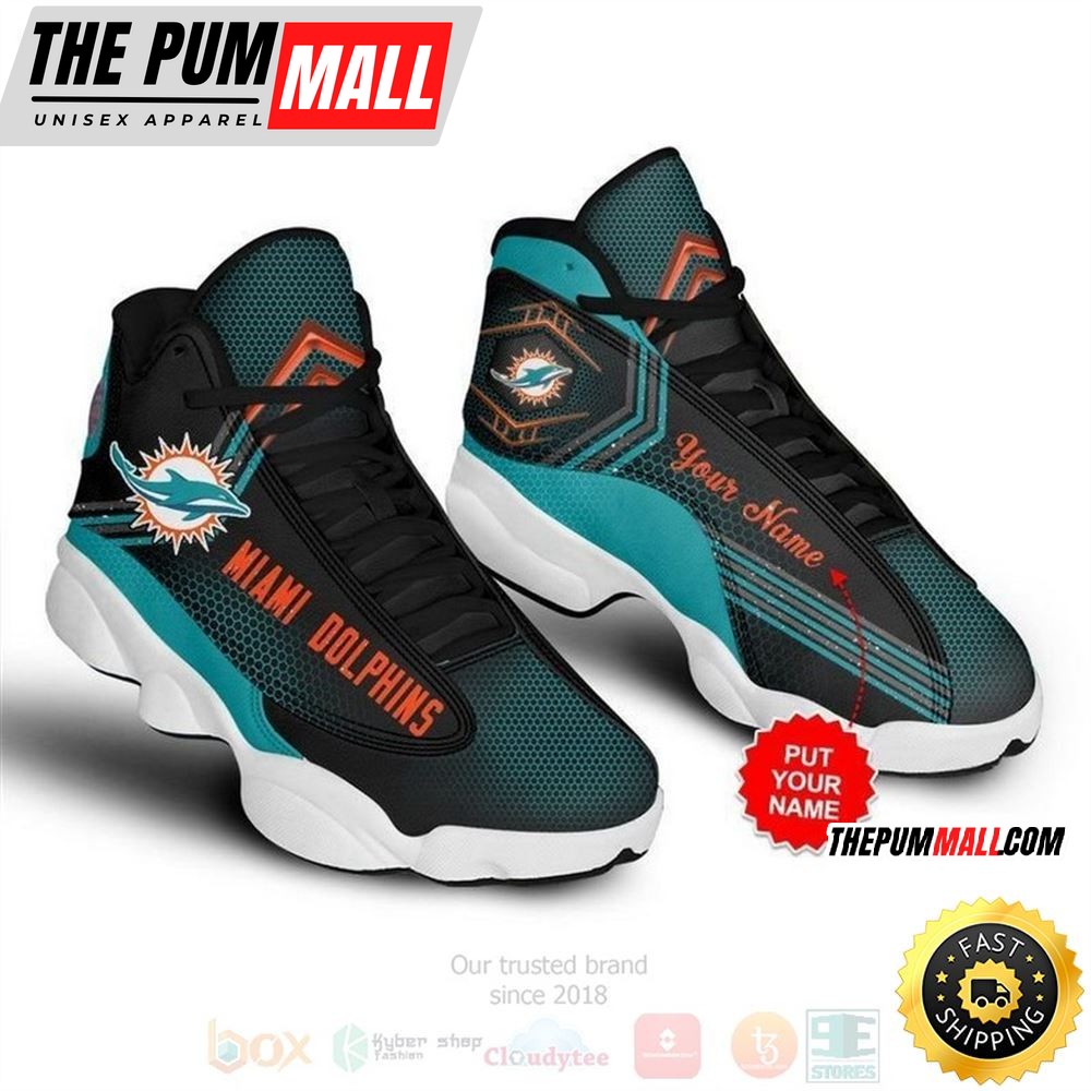 Miami Dolphins Football Nfl Custom Name Air Jd 13 Shoes
