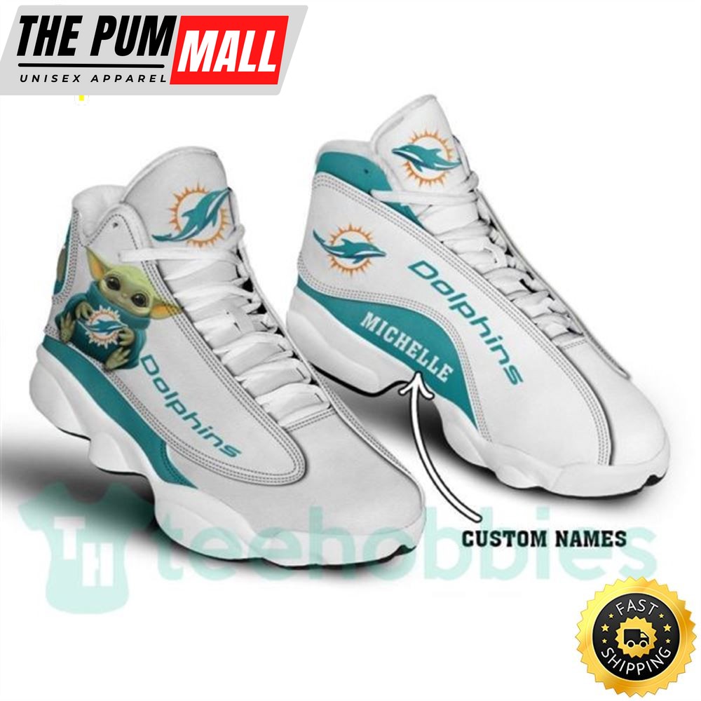 Miami Dolphins Grogu Baby Yoda Custom Name Air Jd 13 Unisex Shoes
