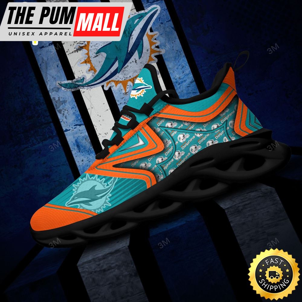 Miami Dolphins NFL Clunky Shoes Running Adults Sports Sneakers Gift For Football