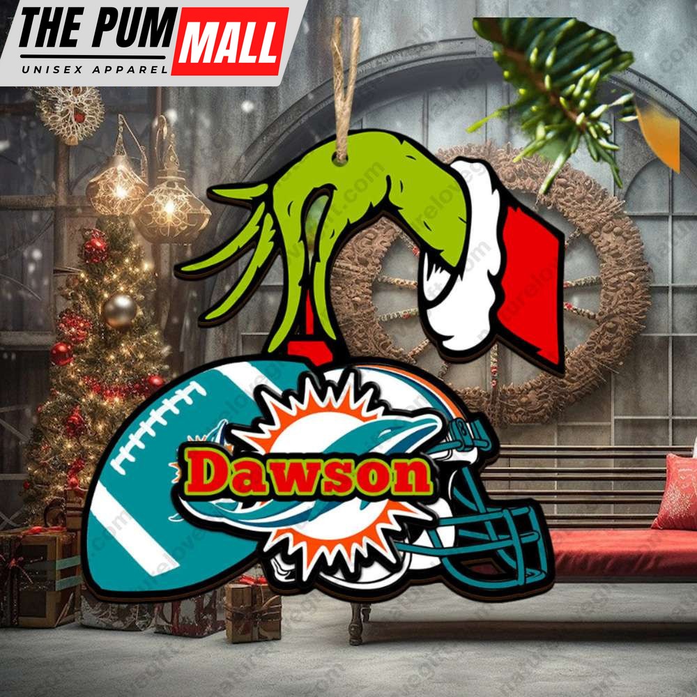 Miami Dolphins NFL Custom Grinch Christmas Ornament Tree Decorations Limited Edition