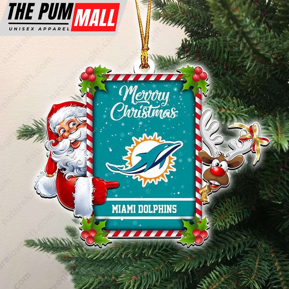 Miami Dolphins Santa Reindeer Funny Christmas Ornament NFL Gift Limited Edition