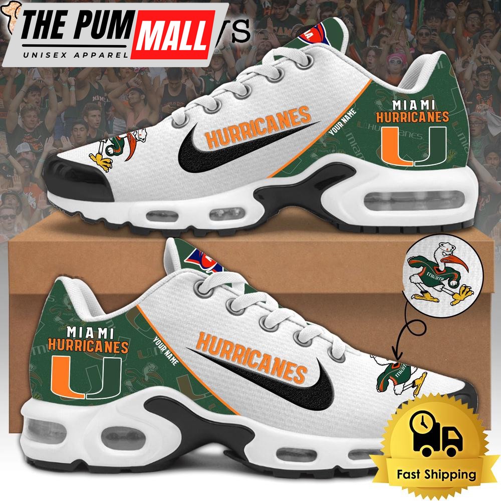 Miami Hurricanes Football Mascot Symbol Custom Air Max Plus Shoes