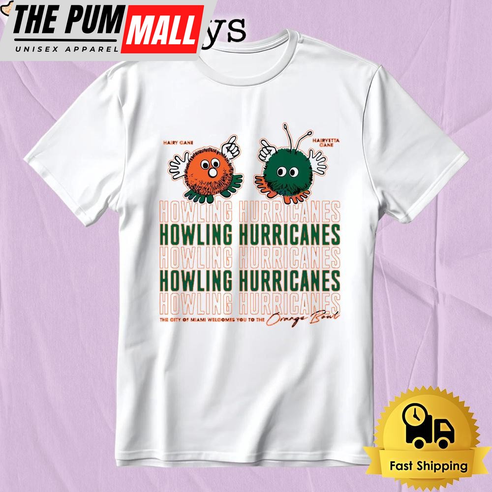 Miami Hurricanes Hairy And Hairyetta Orange Bowl Stadium T-Shirt