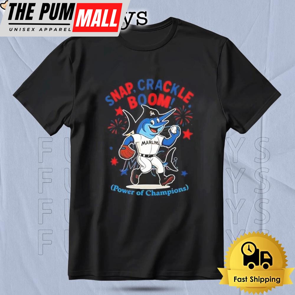 Miami Marlins Snap Crackle Boom Power Of Champions Independence Day 2025 T Shirt