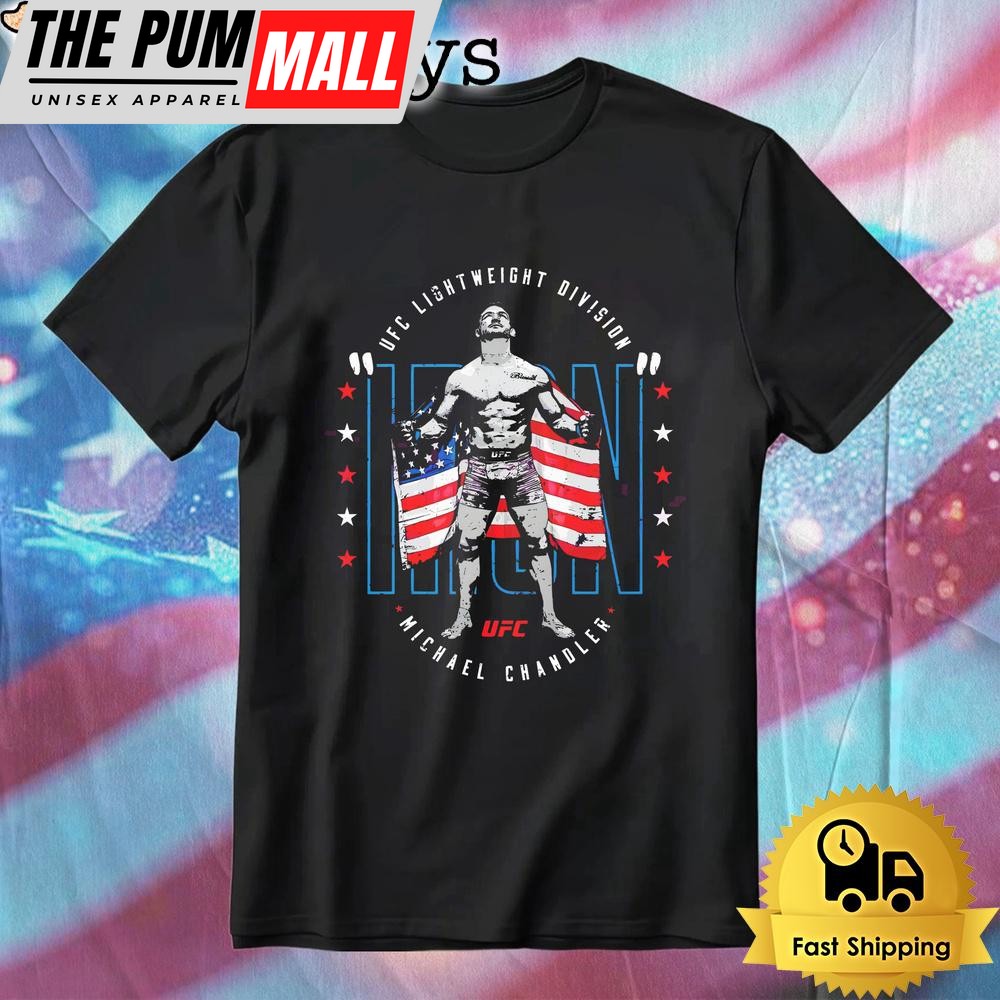 Michael Chandler Ufc Fighter American Flag Iron Style T-Shirt