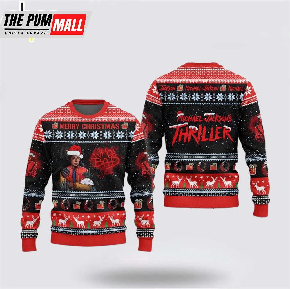 Michael Jackson Thriller Who’s Bad Ugly Merry Christmas Sweater