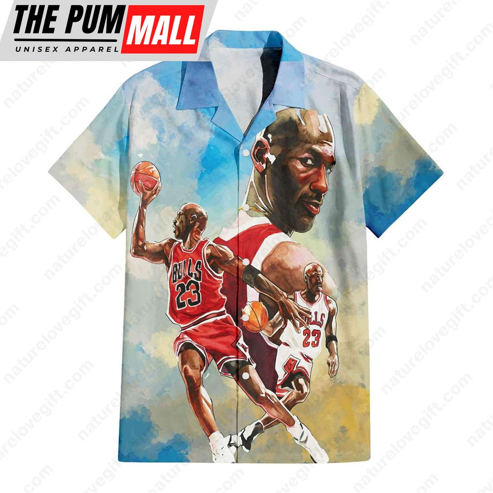 Michael Jordan Chicago Bulls Watercolor Style Hawaiian Shirt