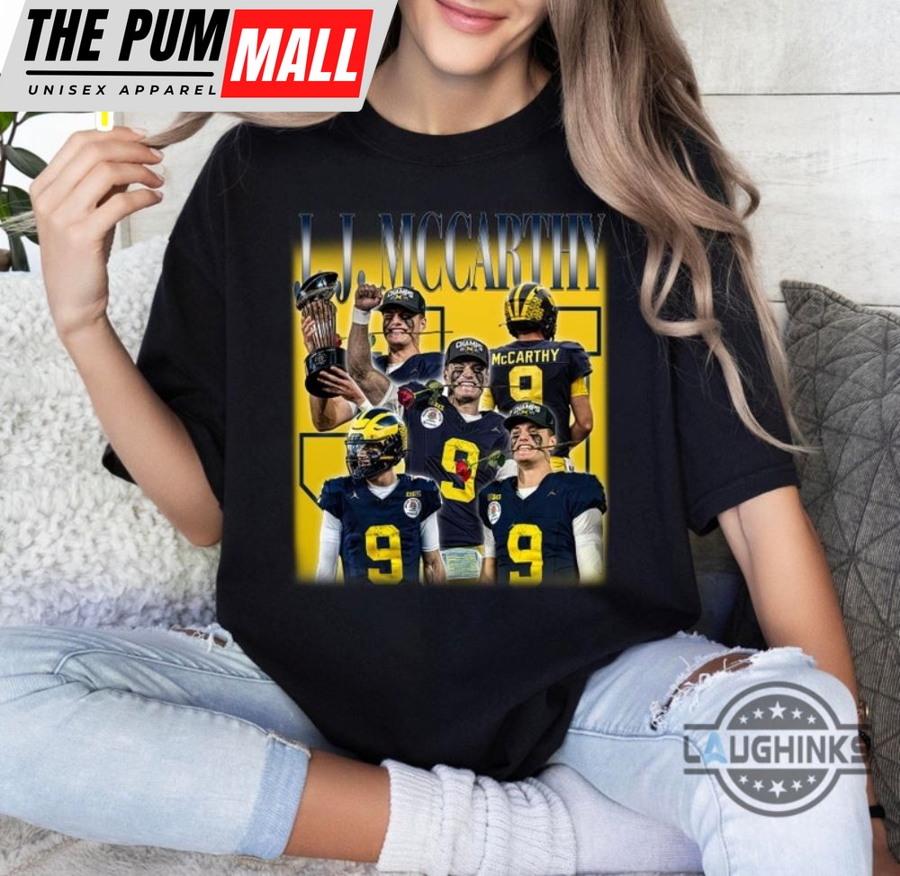 Michigan National Champion Sweatshirt Tshirt Hoodie J J Mccarthy Vintage Bootleg Tee Michigan Wolverines Graphic Football 2025 Rose Bowl Shirt