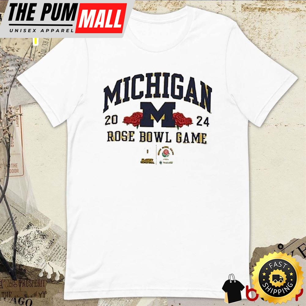 Michigan Rose Bowl 2025 Champion University Of Michigan Football Logos T- Shirt