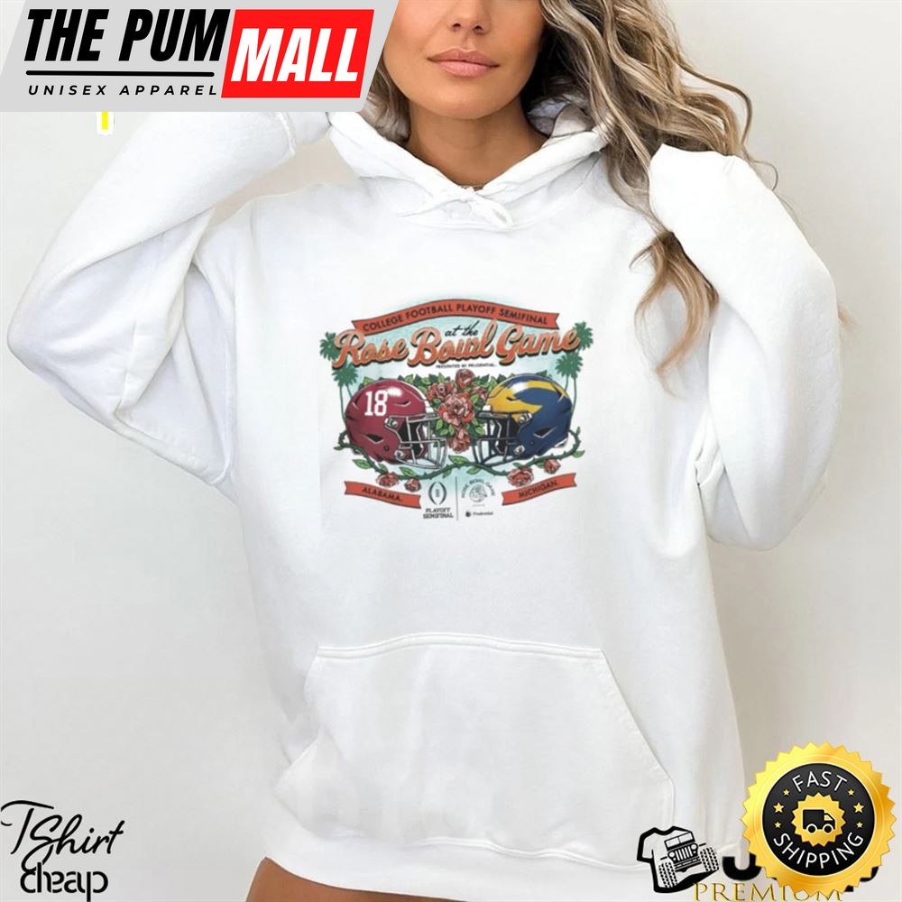 Michigan Rose Bowl Merch College Football Playoff 2025 Rose Bowl Game Head To Head Grey Shirt