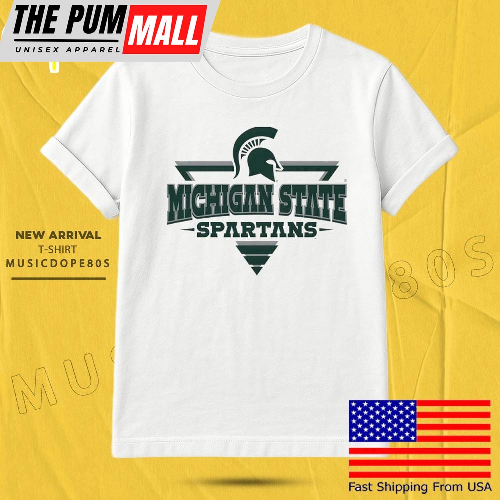 Michigan State Spartans Football Triangle Helmet T Shirt