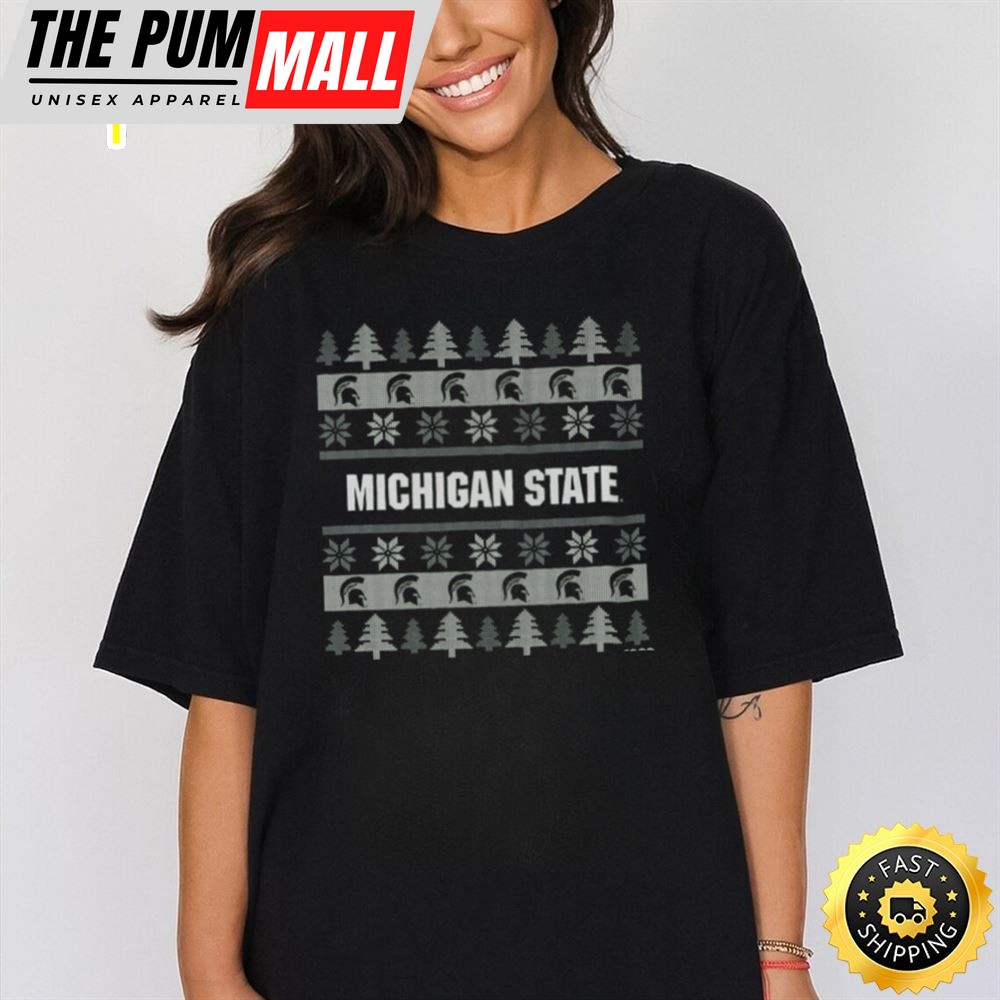 Michigan State Spartans Holiday Christmas Tree T Shirt