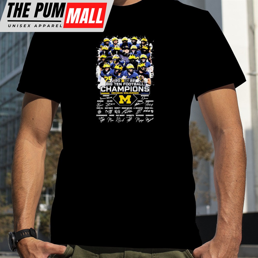 Michigan Wolverines Football 2025 Big Ten Champions Signatures T-shirt