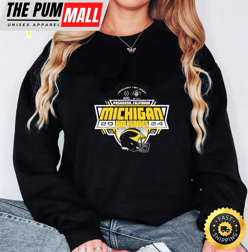 Michigan Wolverines Helmet 2025 Cfp Rose Bowl Unisex T-Shirt