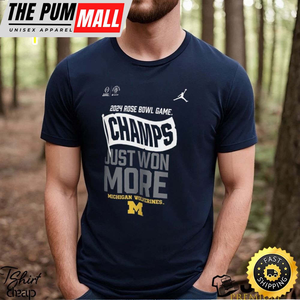 Michigan Wolverines Jordan Brand College Football Playoff 2025 Rose Bowl Champions Locker Room T Shirt