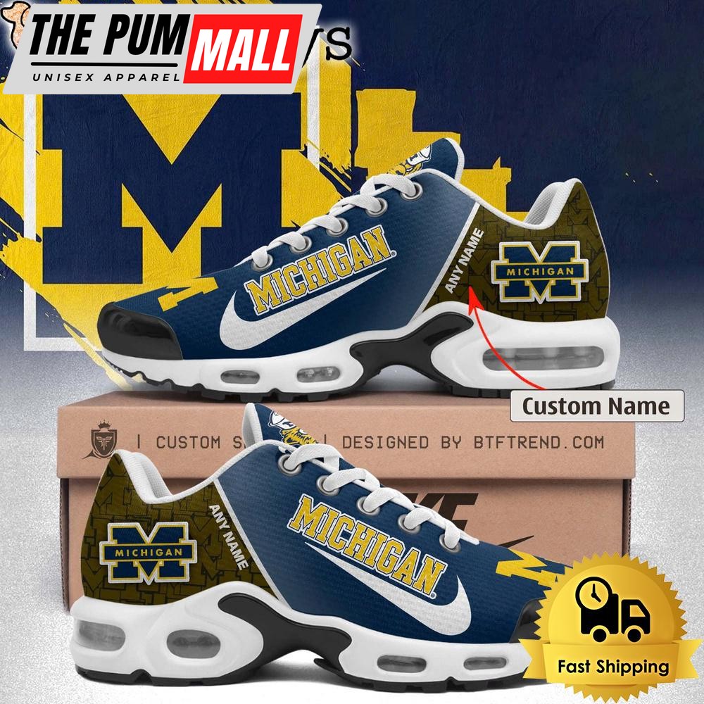 Michigan Wolverines Logo Air Max Plus Shoes