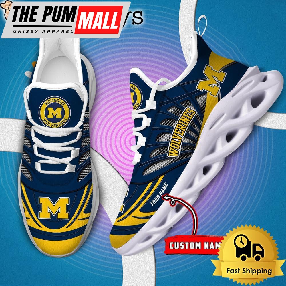 Michigan Wolverines NCAA Custom Max Soul Shoes Sneaker
