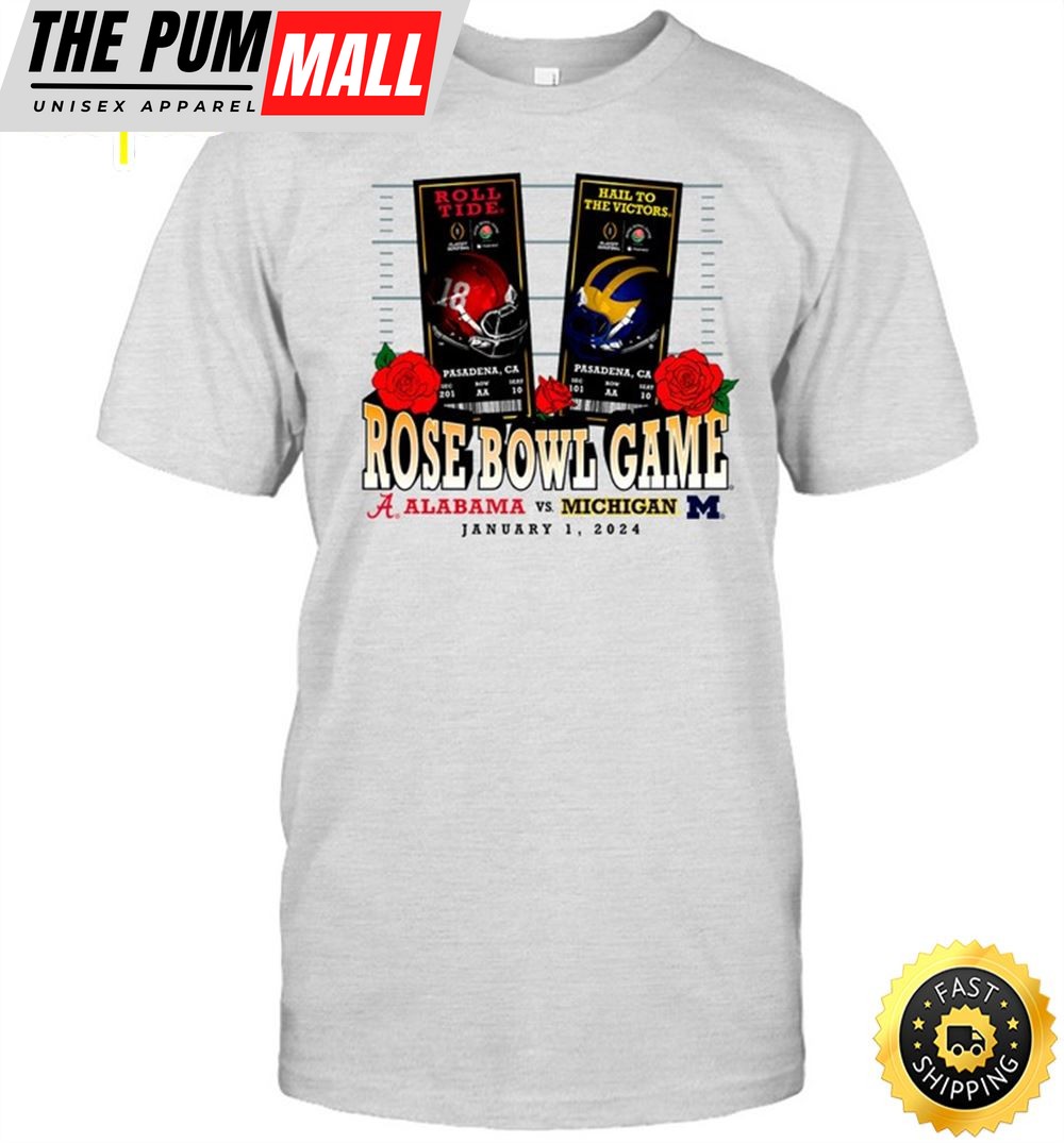 Michigan Wolverines Vs Alabama Crimson Tide 2025 Rose Bowl Game T Shirt