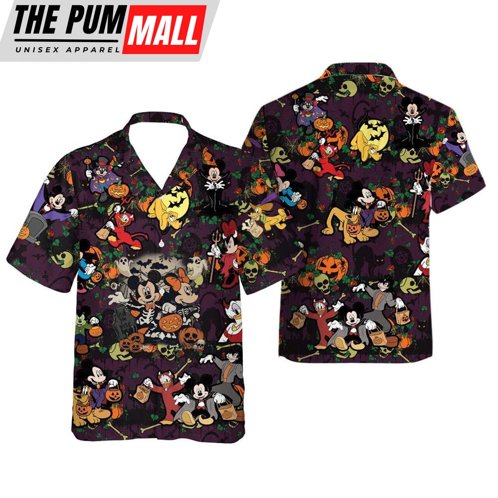 Mickey and Friends Scary Pumpkin Halloween Hawaiian Shirt