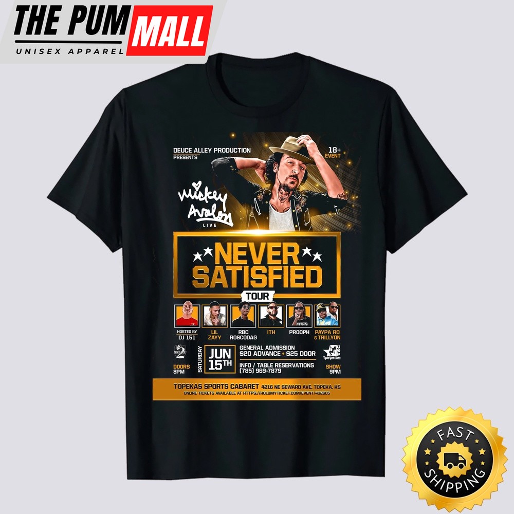 Mickey Avalon Never Satisfied Tour T Shirt