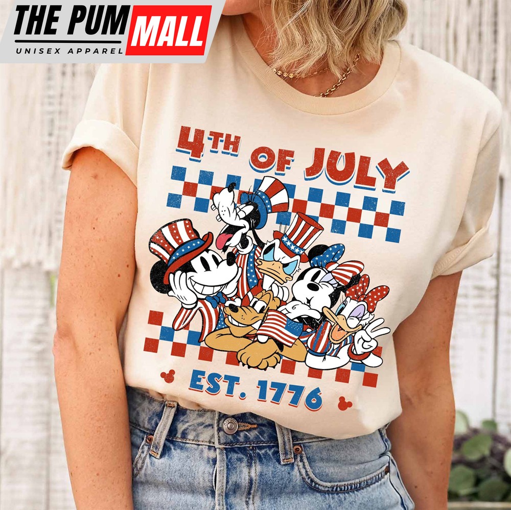Mickey Checkered Disney 4th Of July Independence Day Shirt