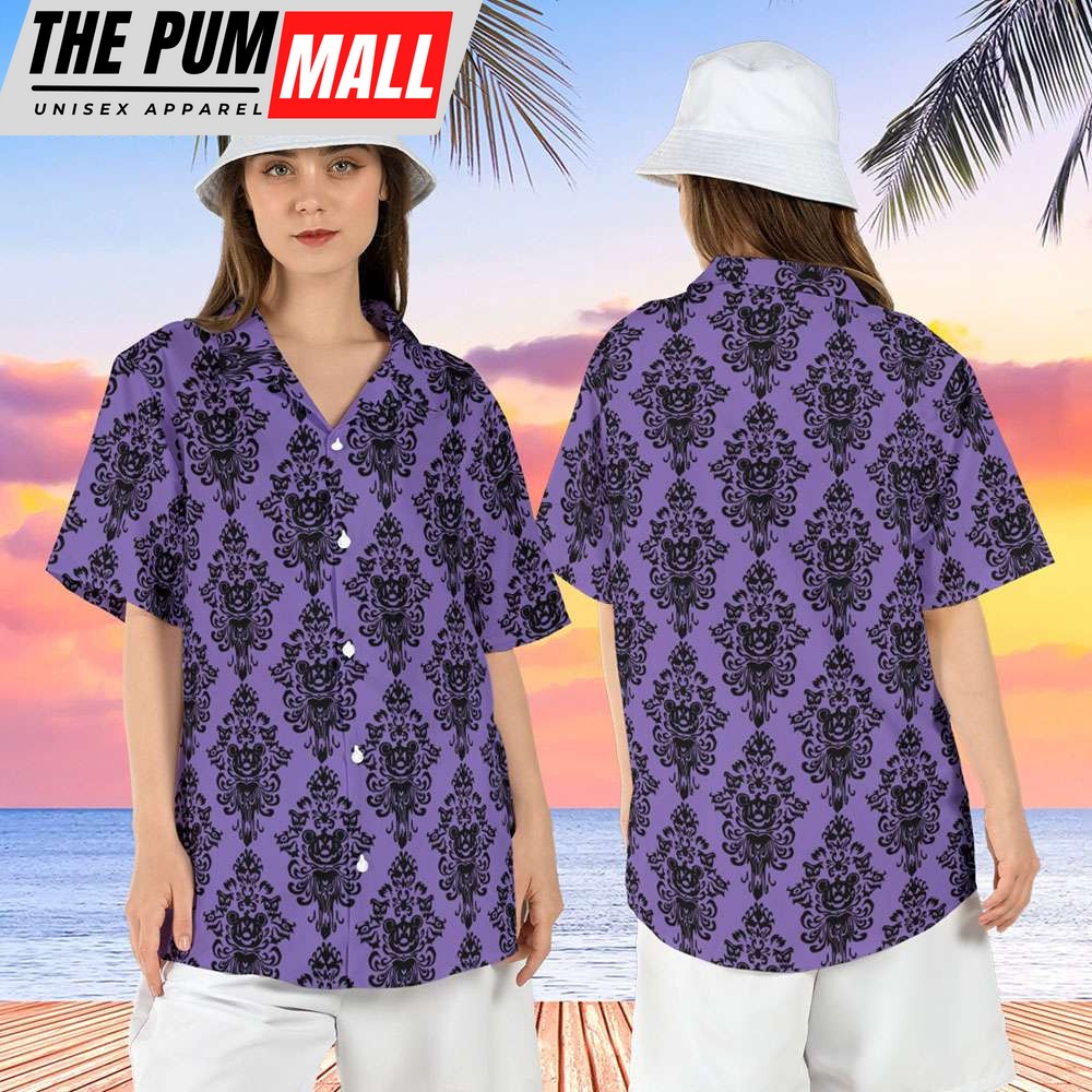 Mickey Haunted Mansion Purple Halloween Hawaiian Shirt