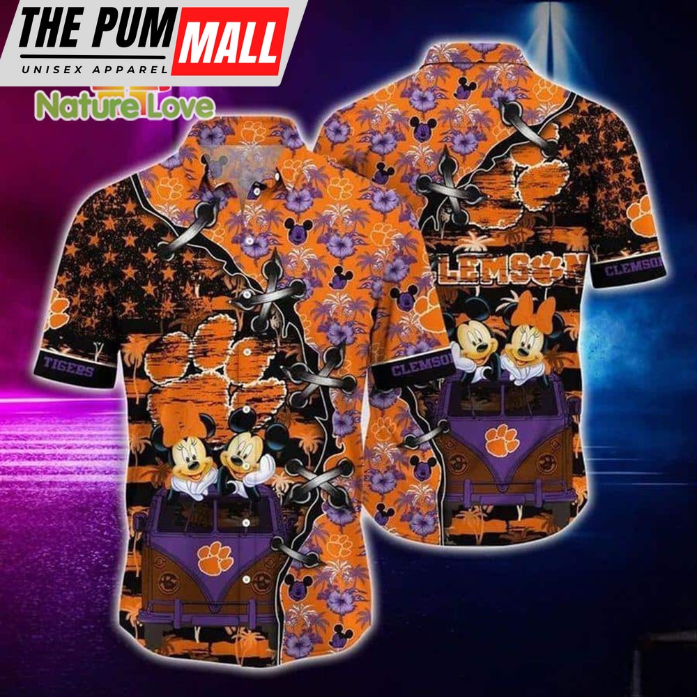 Mickey Minnie Clemson Tigers NCAA Hawaiian Shirt Disney Gift For Fans
