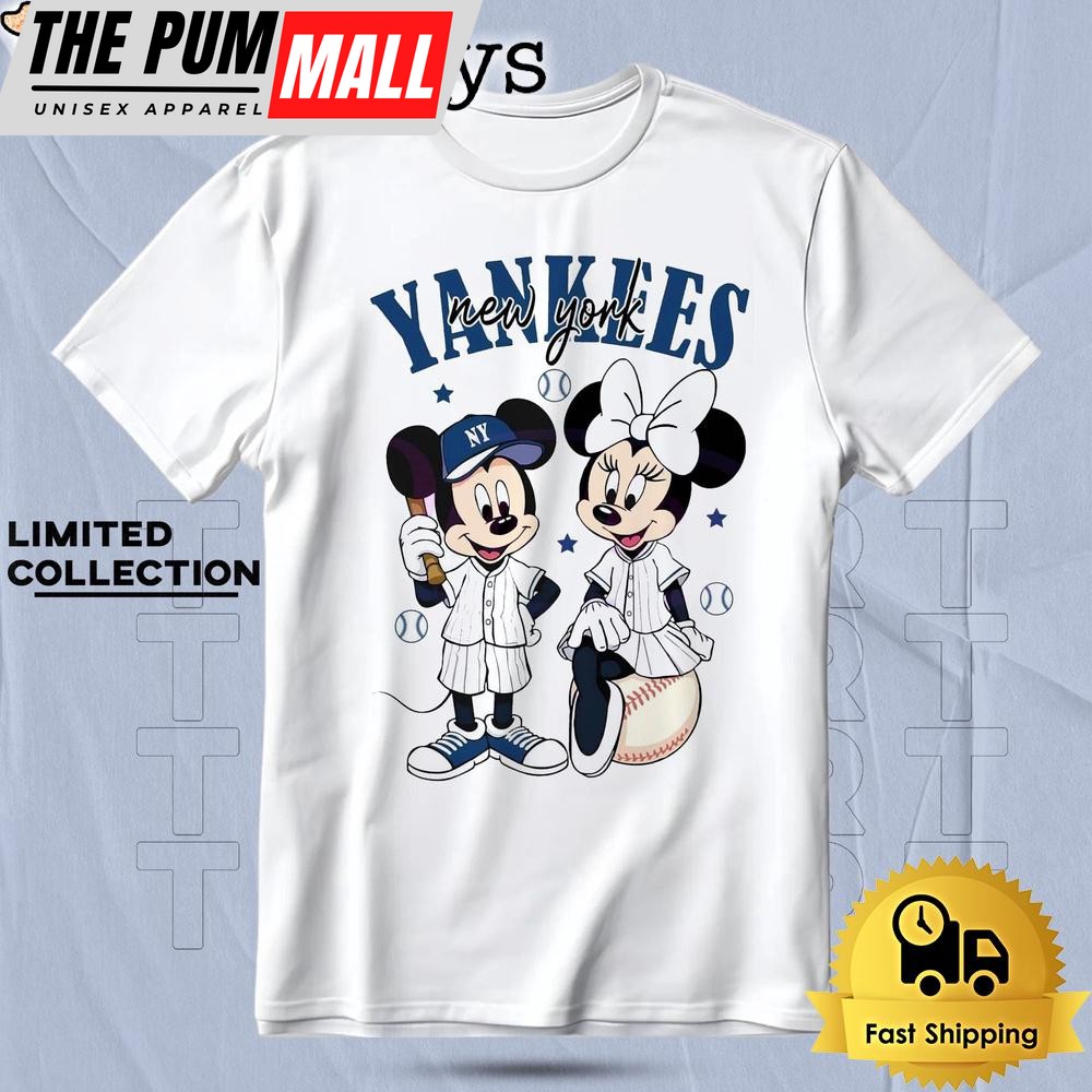 Mickey Minnie Mouse Yankees New York Baseball Disney T Shirt