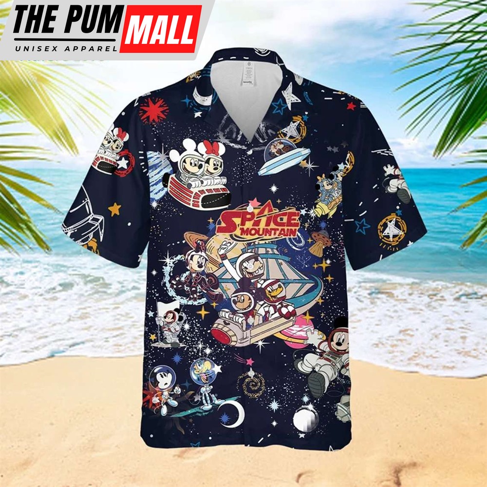Mickey Mouse and Friends Space Mountain Hawaiian Shirt, Disney Hawaiian Shirt, Matching Family Disney Shirts for Holiday