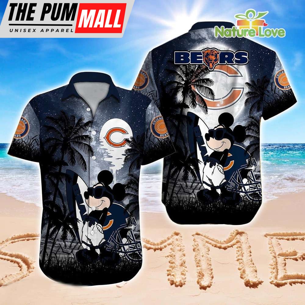 Mickey Mouse Chicago Bears NFL Hawaiian Shirt Summer Vibes Disney Gift