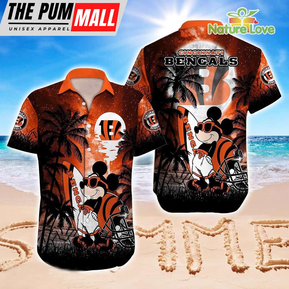 Mickey Mouse Cincinnati Bengals NFL Hawaiian Shirt Summer Vibes Disney Gift