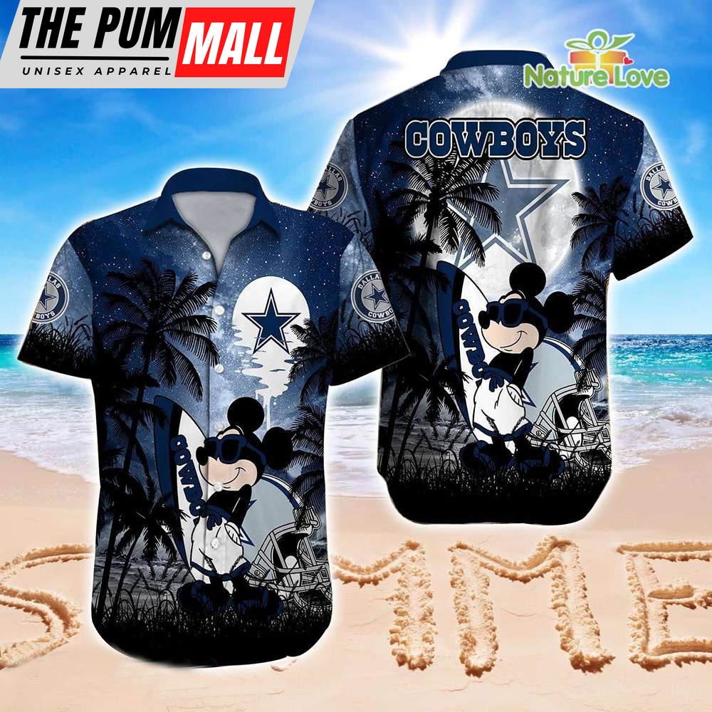 Mickey Mouse Dallas Cowboys NFL Hawaiian Shirt Summer Vibes Disney Gift