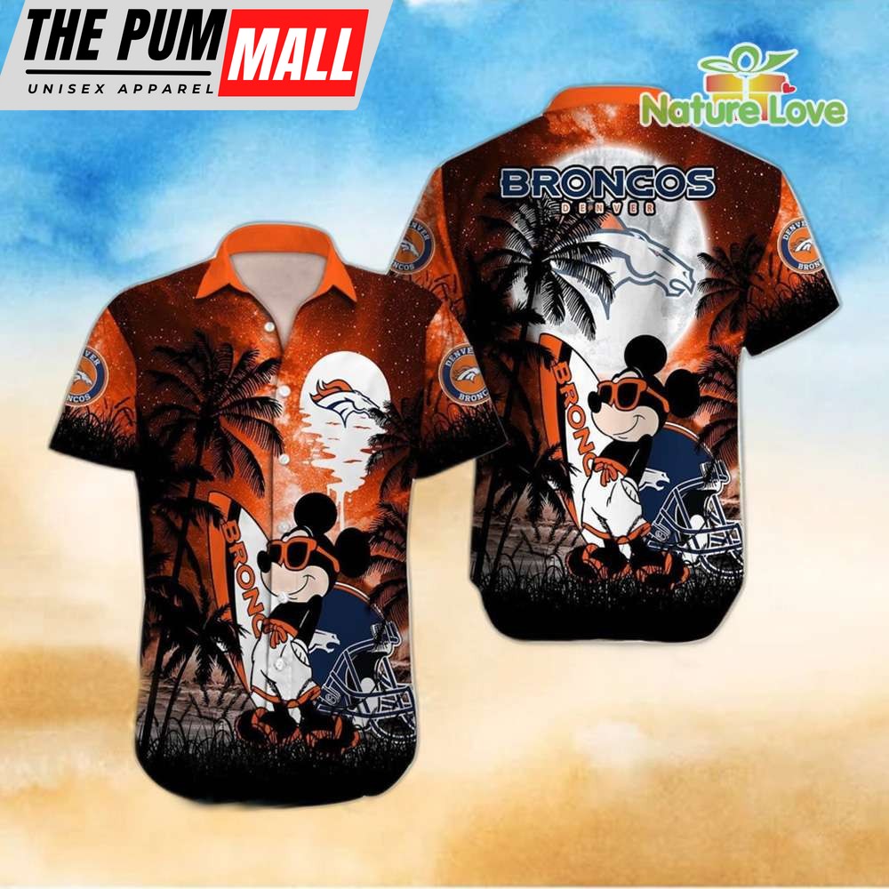 Mickey Mouse Denver Broncos NFL Hawaiian Shirt Summer Vibes Disney Gift