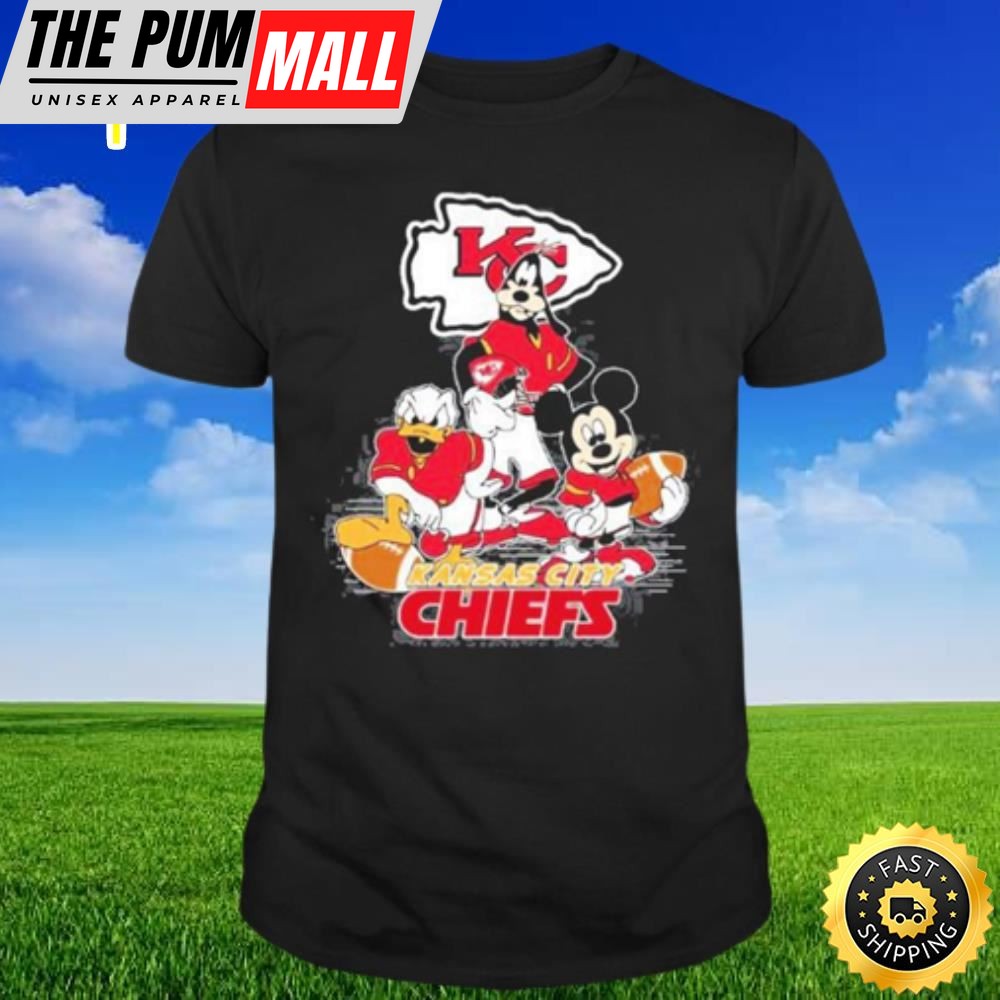 Mickey Mouse Goofy And Donald Duck Kansas City Chiefs 2025 T-shirt