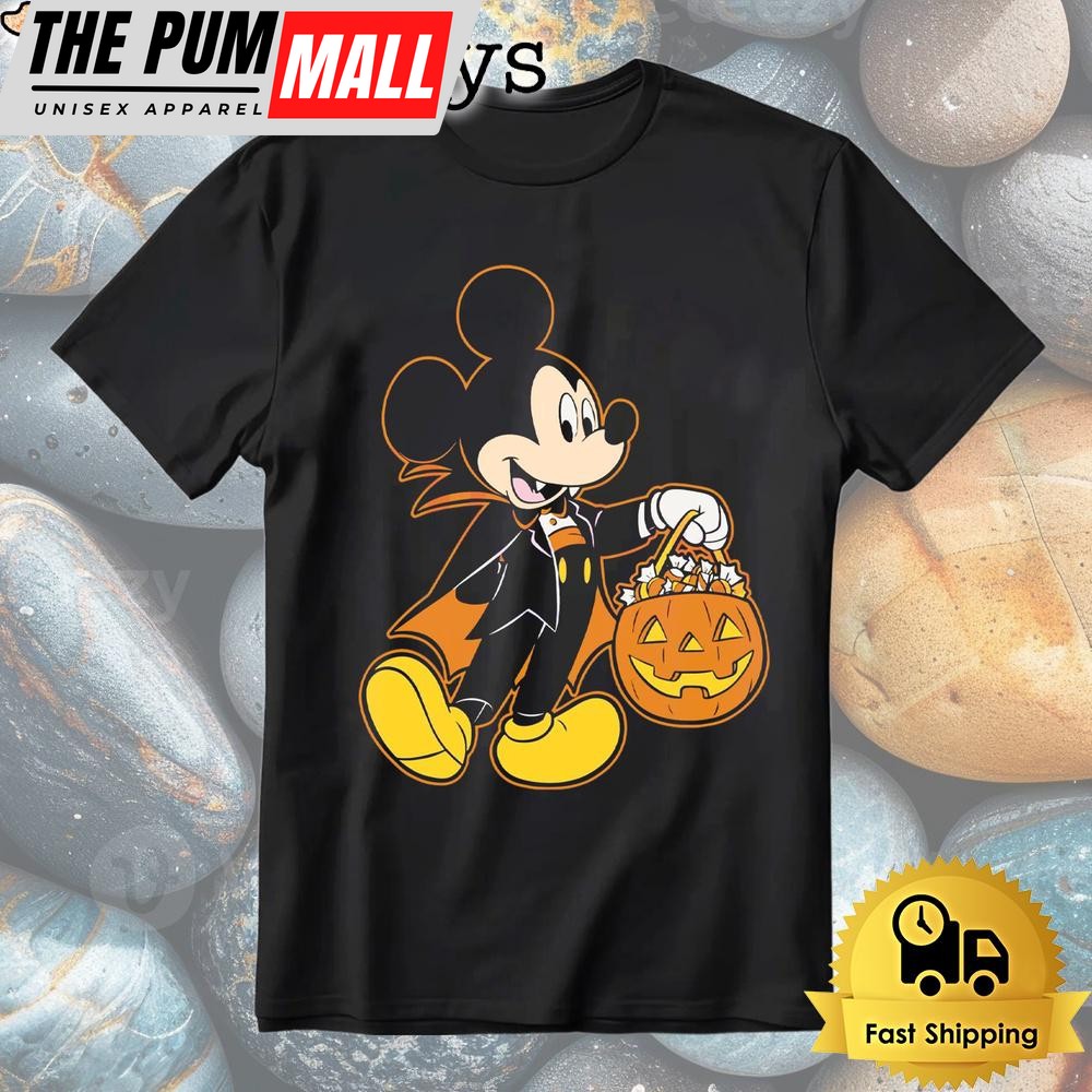 Mickey Mouse Halloween Dracula Pumpkin Candy Glow Shirt