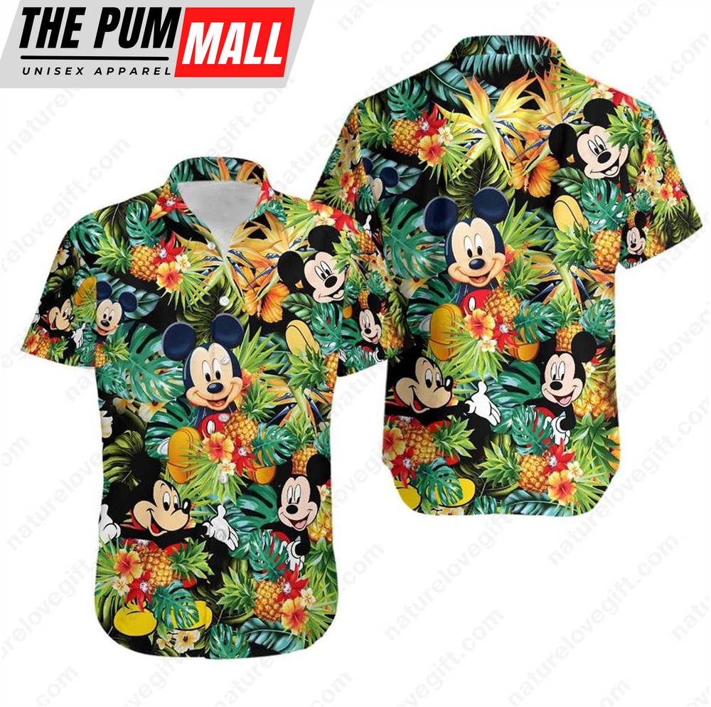 Mickey Mouse Hawaiian Shirt Fruits Aloha Shirts Disney Gift