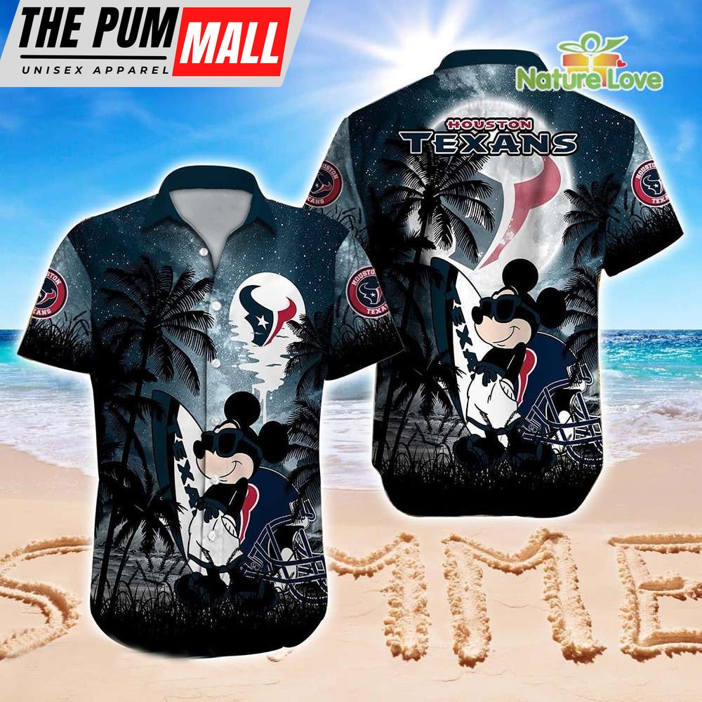 Mickey Mouse Houston Texans NFL Hawaiian Shirt Summer Vibes Disney Gift