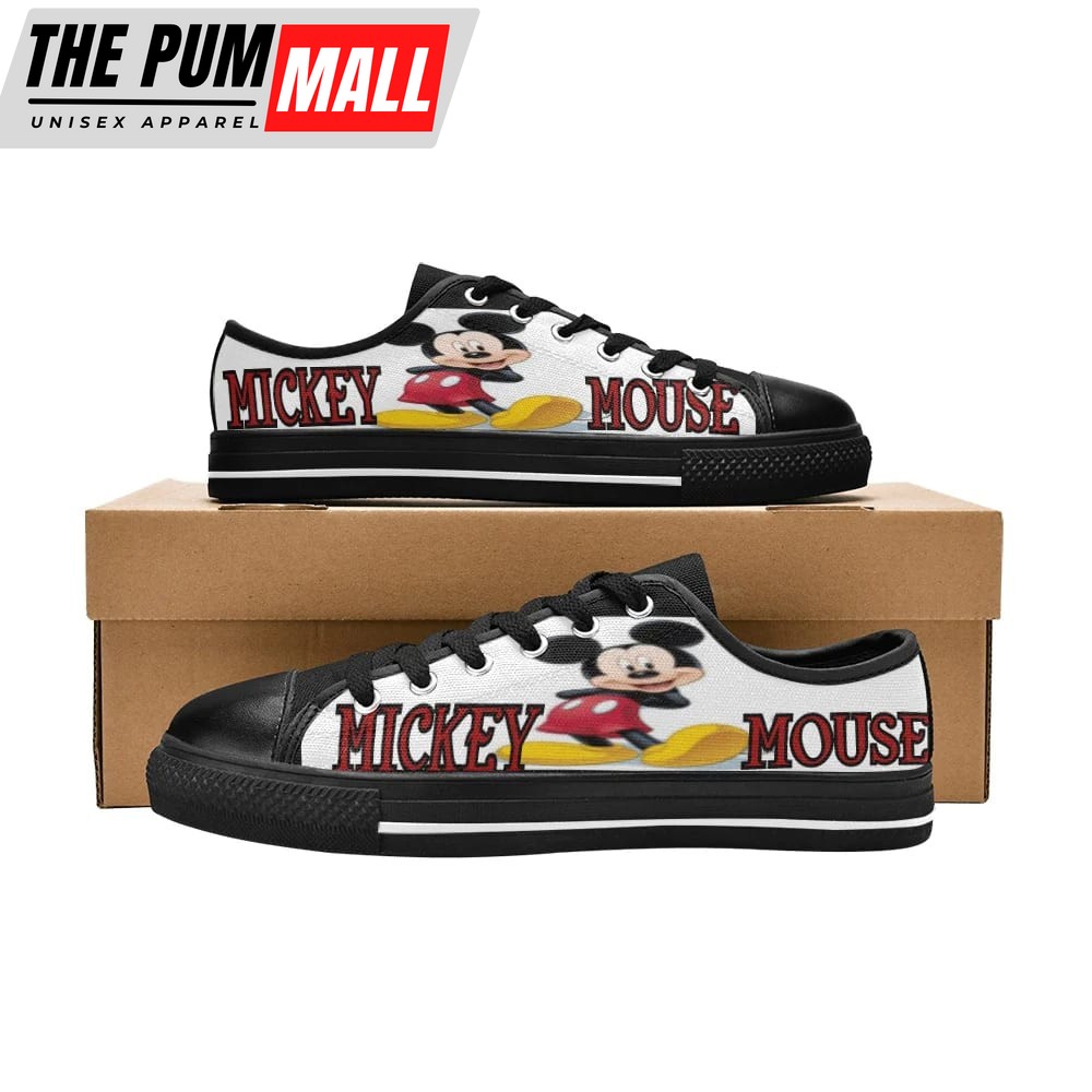 Mickey Mouse Kid Designer Shoes Low Top Canvas Shoes
