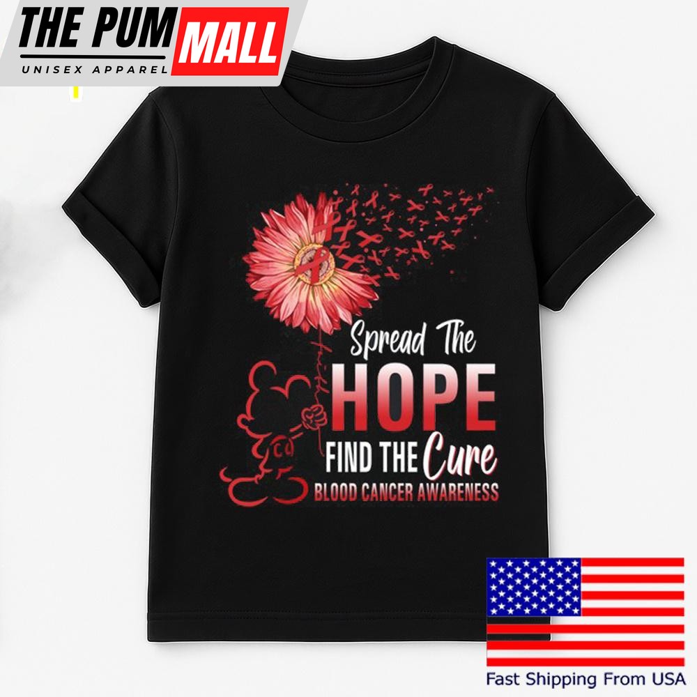 Mickey Mouse Spread The Hope Find The Cure Blood Cancer Awareness T Shirt