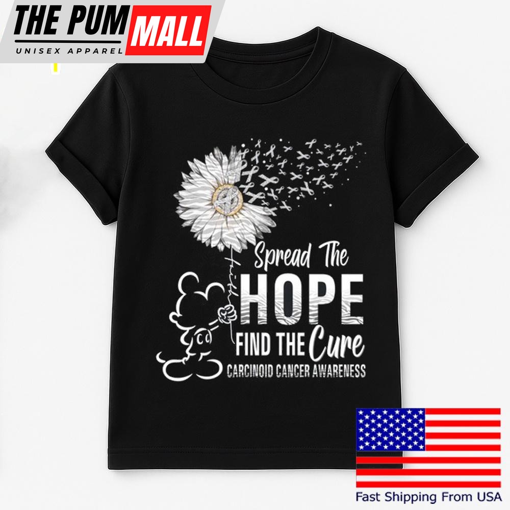 Mickey Mouse Spread The Hope Find The Cure Carcinoid Cancer Awareness T Shirt