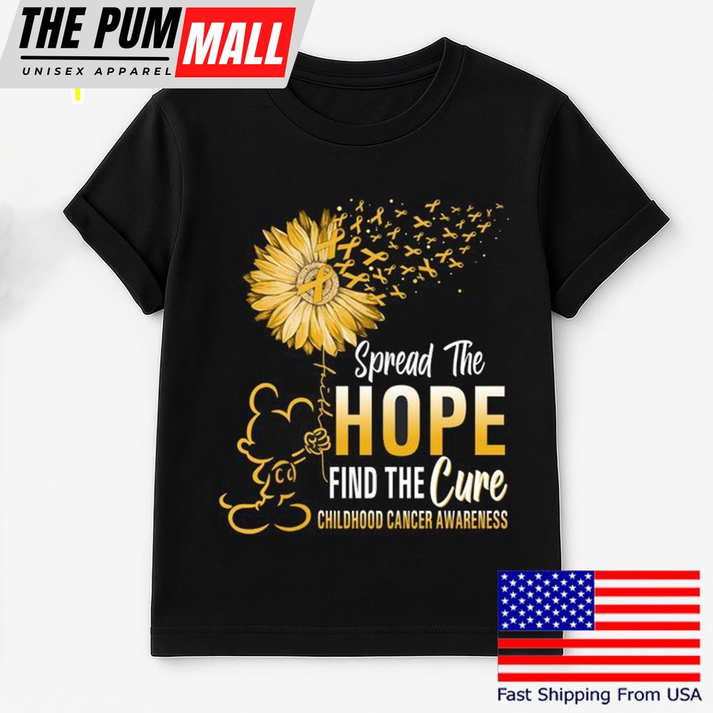 Mickey Mouse Spread The Hope Find The Cure Childhood Cancer Awareness T Shirt