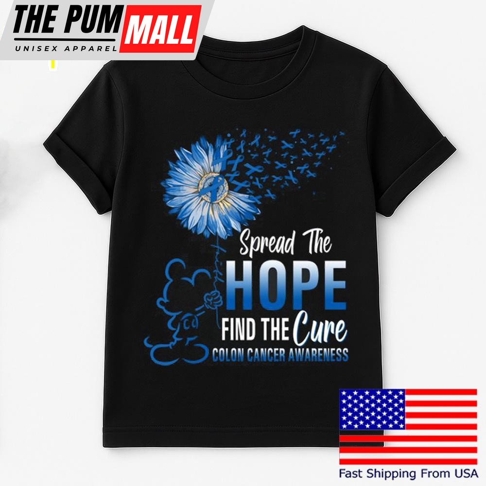 Mickey Mouse Spread The Hope Find The Cure Colon Cancer Awareness T Shirt