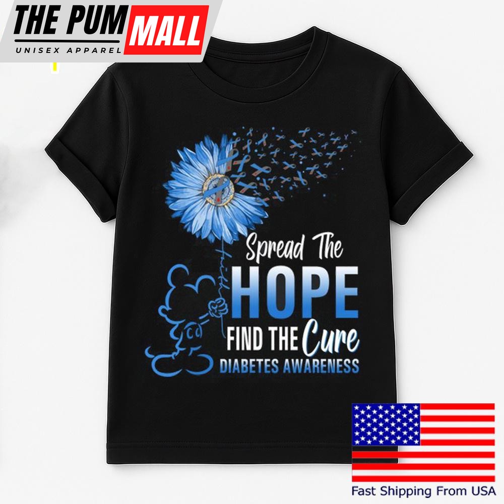 Mickey Mouse Spread The Hope Find The Cure Diabetes Awareness T Shirt